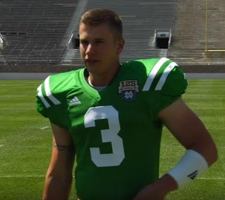 notre dame kelly green football jersey