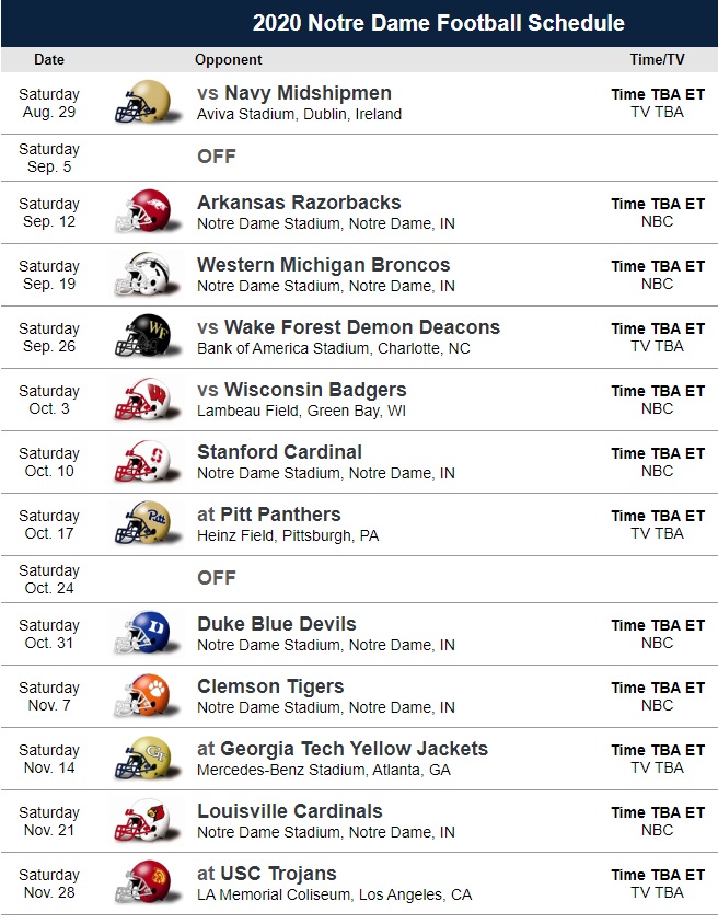 2020 Thursday Night Football Schedule Printable